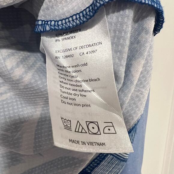 Greg Norman Womens SolarXP Playdry Quarter Zip Blue Tropical Size M - Picture 5 of 9